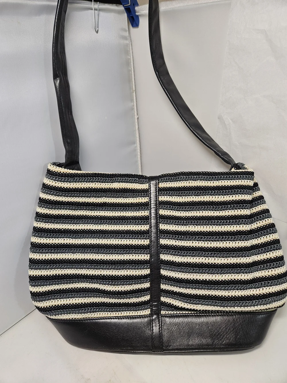 The Sak Sequoia Striped Crochet Hobo  Shoulder Bag Purse